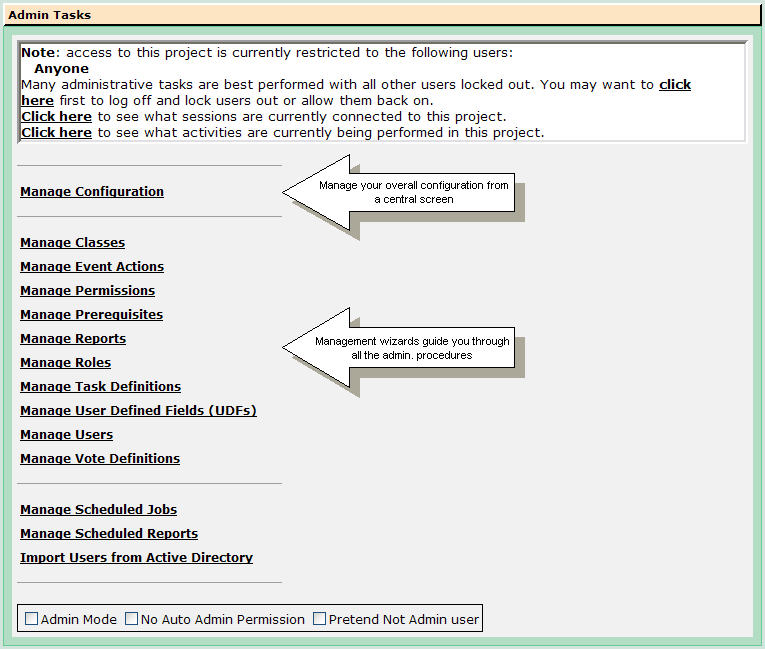 Change management administration